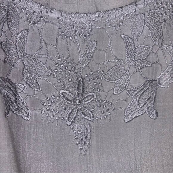 Northern Reflections Women’s Large White Crocheted Lace Trim Top Semi Sheer - Picture 4 of 6